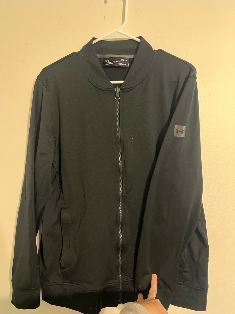 Under Armour Men's Size Large Cold Gear Zip Up Jacket Loose Fit Black